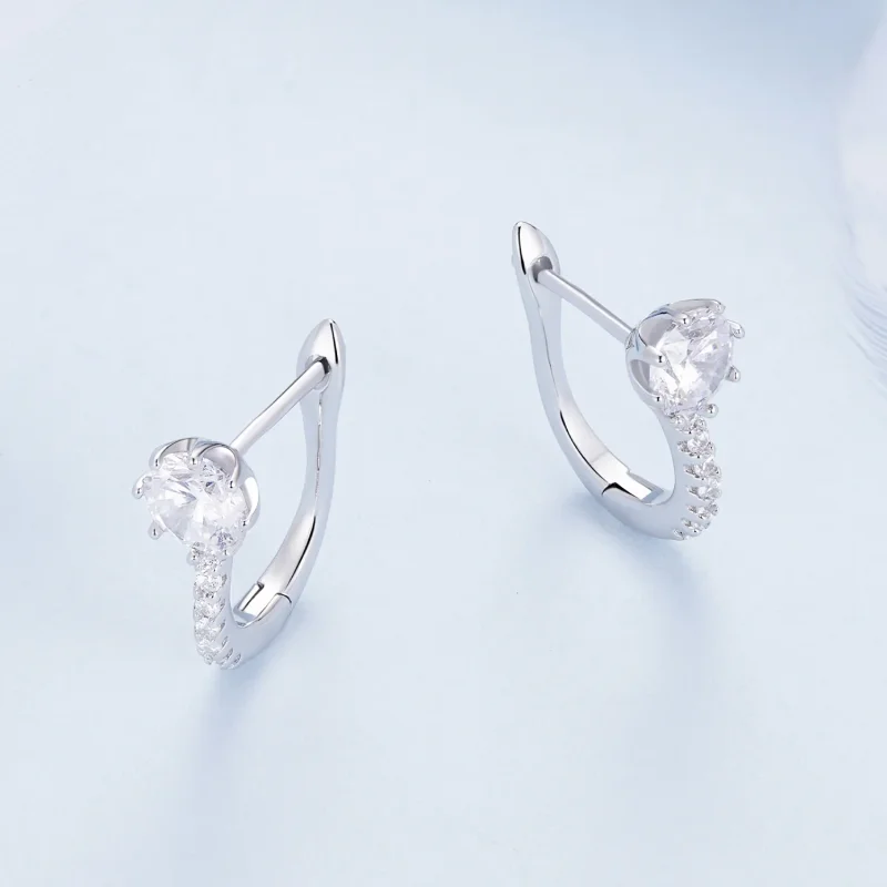 (bilde for) Pandora Style Simple Zircon Hoop øredobber - BSE856 - Vis 3