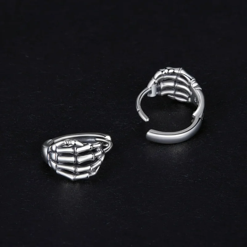 (bilde for) Pandora Style Skeleton Hand Hoop øredobber - SCE1641 - Vis 4