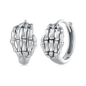 (bilde for) Pandora Style Skeleton Hand Hoop øredobber - SCE1641
