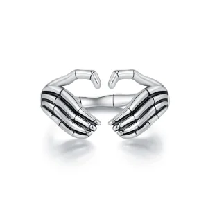 (bilde for) Pandora Style Skeleton Hand Ring - SCR971-E