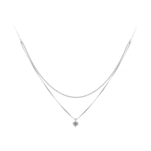 (bilde for) Pandora Style skinnende dobbeltlags halskjede - BSN358