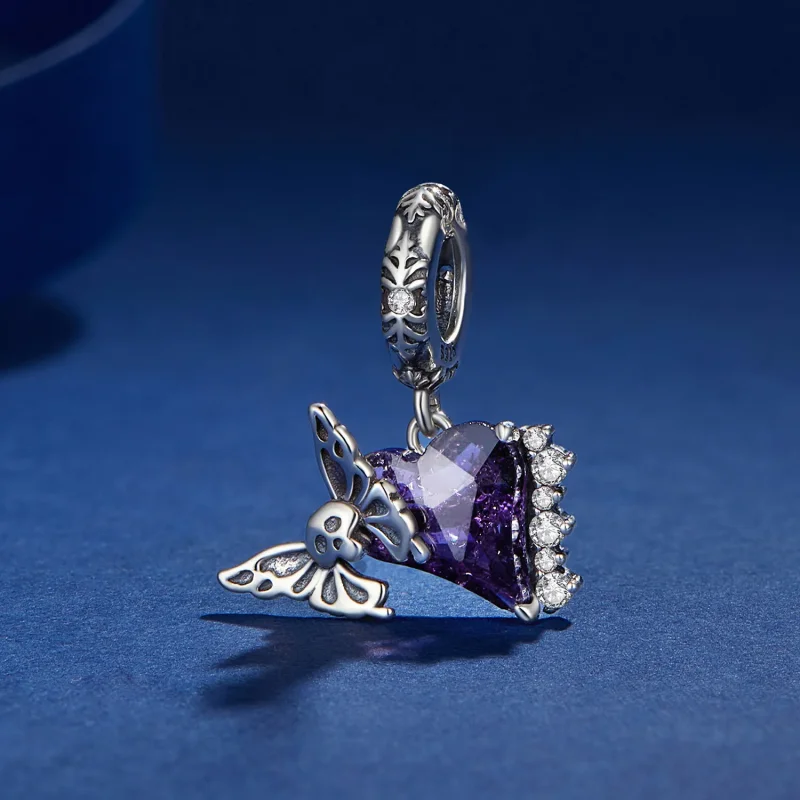 (bilde for) Pandora Style Skull Butterfly Silikon Dangle - BSC912 - Vis 2