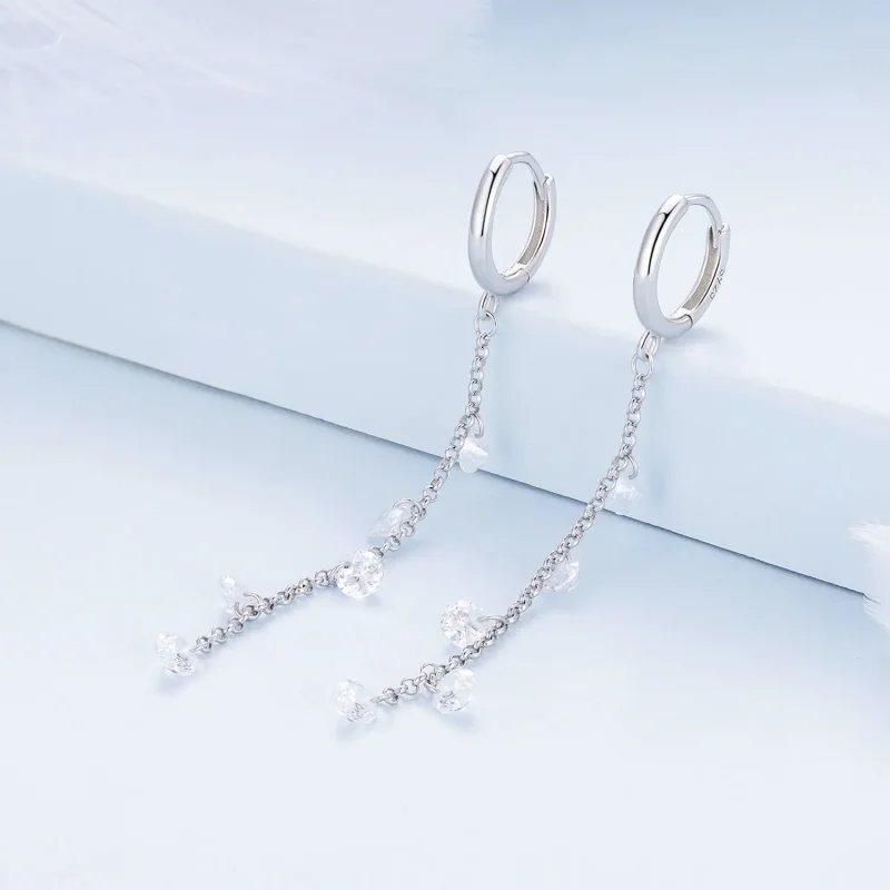 (bilde for) Pandora Style Smart Tassel Hoop øredobber - BSE898 - Vis 2