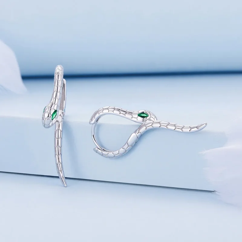 (bilde for) Pandora Style Snake Hoop øredobber - BSE792 - Vis 2
