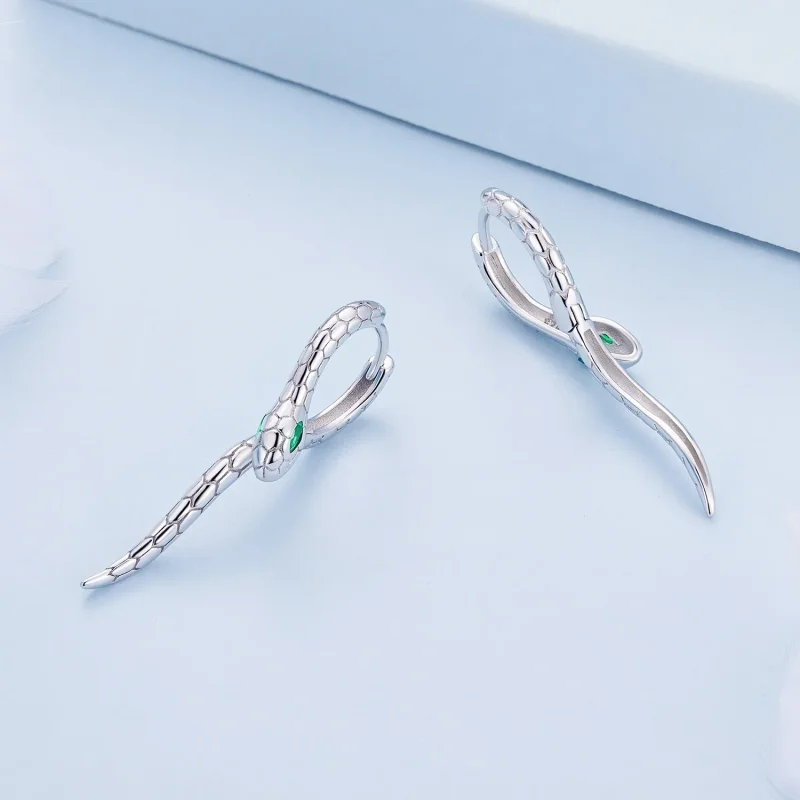 (bilde for) Pandora Style Snake Hoop øredobber - BSE792 - Vis 3