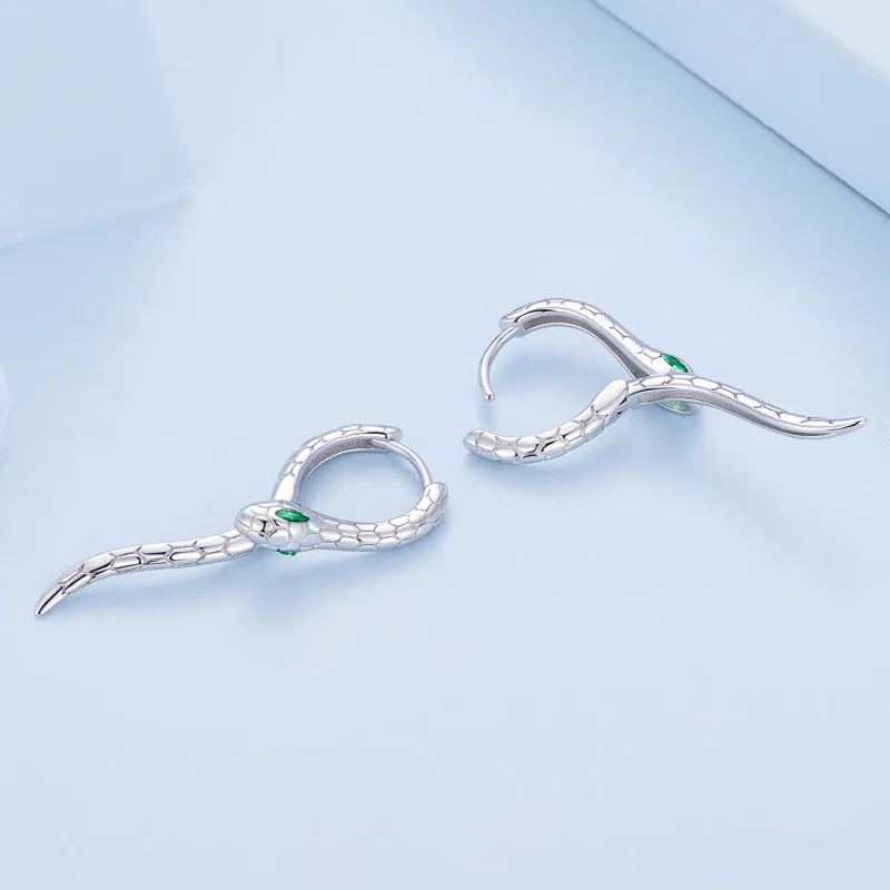 (bilde for) Pandora Style Snake Hoop øredobber - BSE792 - Vis 4