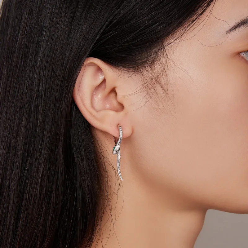 (bilde for) Pandora Style Snake Hoop øredobber - BSE792 - Vis 5
