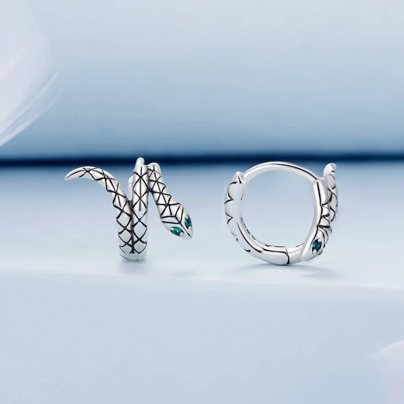 (bilde for) Pandora Style Snake Hoop øredobber - BSE883 - Vis 2