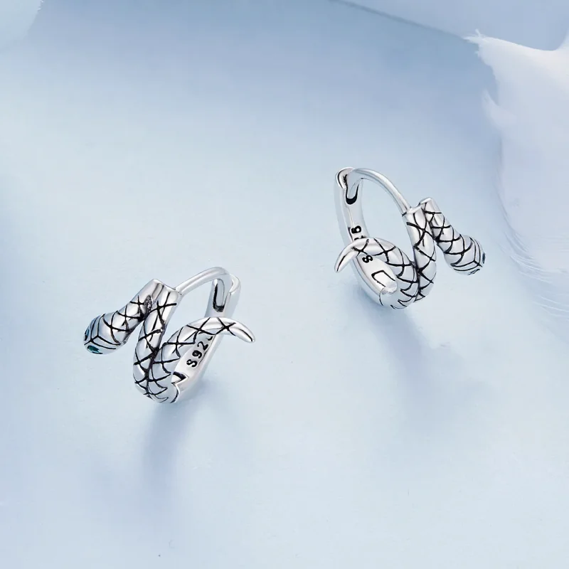 (bilde for) Pandora Style Snake Hoop øredobber - BSE883 - Vis 3