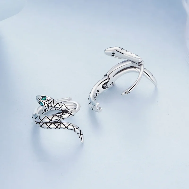 (bilde for) Pandora Style Snake Hoop øredobber - BSE883 - Vis 4