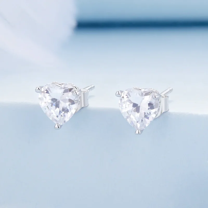 (bilde for) Pandora Style Sparkling Heart Studs øredobber - BSE853 - Vis 2