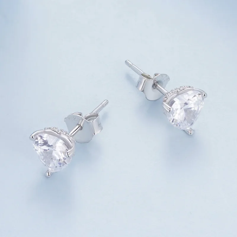 (bilde for) Pandora Style Sparkling Heart Studs øredobber - BSE853 - Vis 3