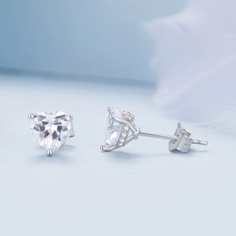 (bilde for) Pandora Style Sparkling Heart Studs øredobber - BSE853 - Vis 4