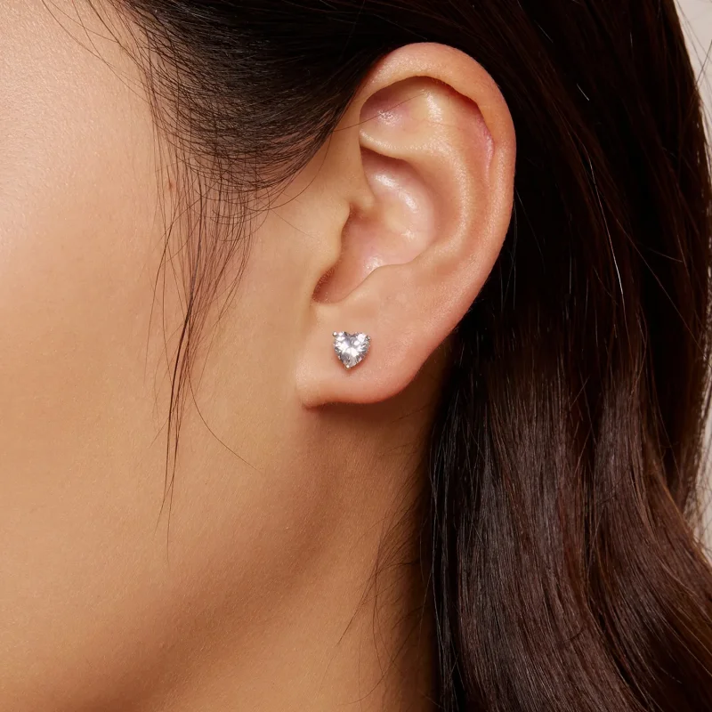 (bilde for) Pandora Style Sparkling Heart Studs øredobber - BSE853 - Vis 7