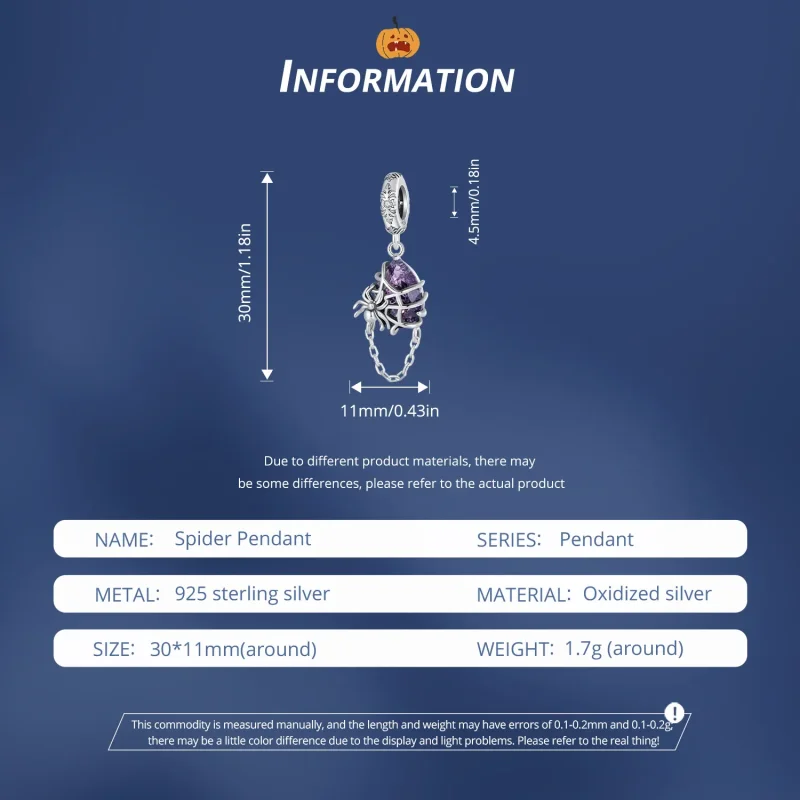 (bilde for) Pandora Style Spider Dangle - BSC913 - Vis 6