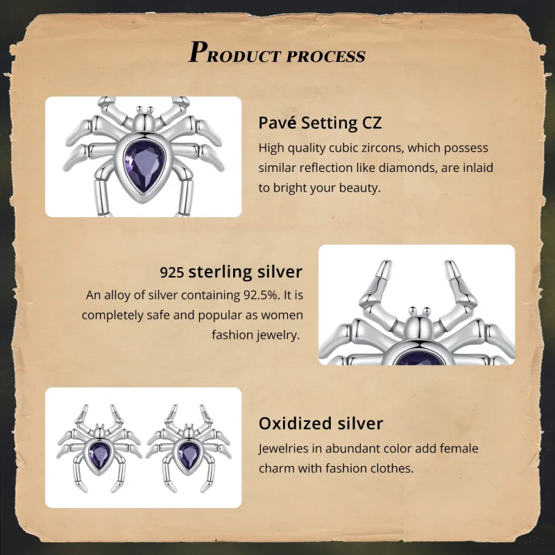 (bilde for) Pandora Style Spider Studs øredobber - BSE891 - Vis 5