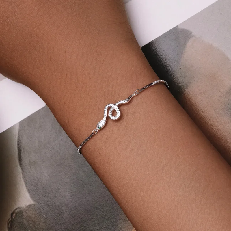 (bilde for) Pandora Style Spirit Snake Chain Armbånd - SCB261 - Vis 5
