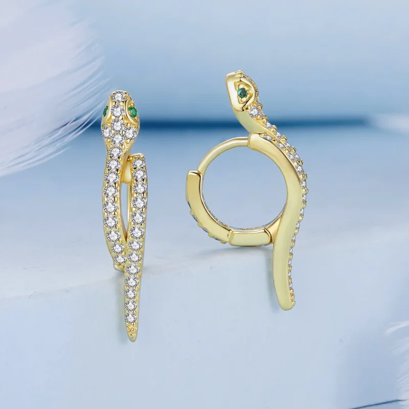(bilde for) Pandora Style Spirit Snake Hoop øredobber - BSE669-B - Vis 2