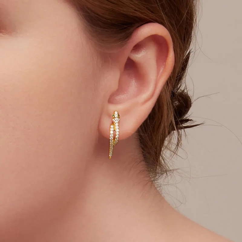 (bilde for) Pandora Style Spirit Snake Hoop øredobber - BSE669-B - Vis 7