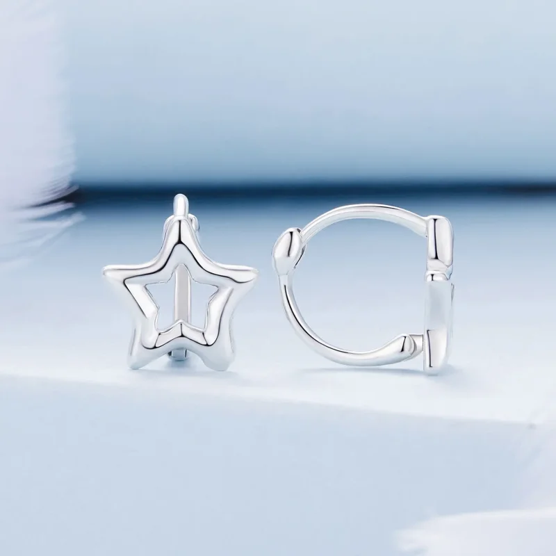 (bilde for) Pandora Style Star Hoop øredobber - BSE896 - Vis 2