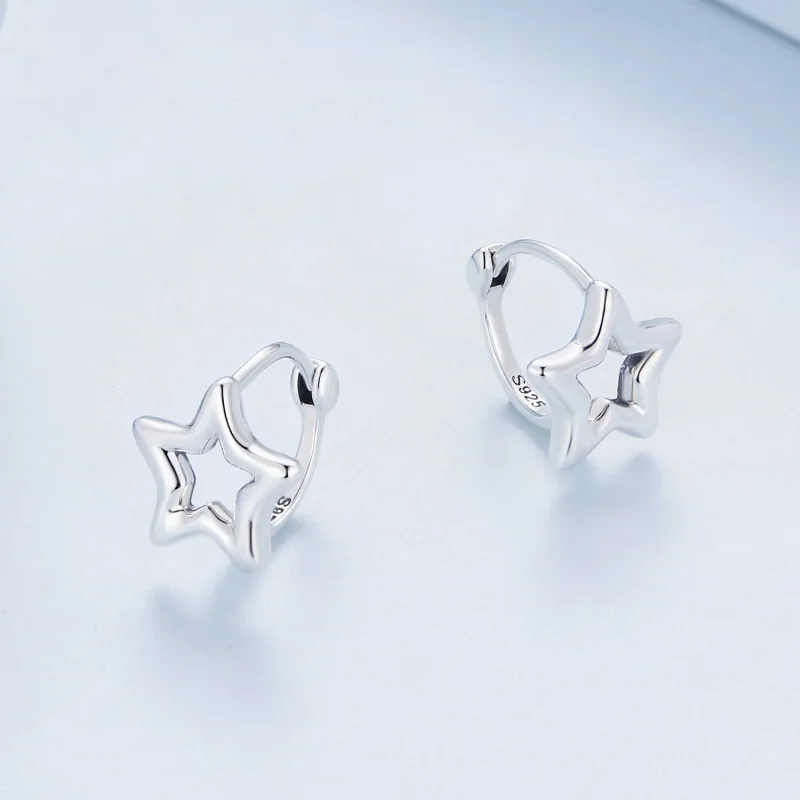 (bilde for) Pandora Style Star Hoop øredobber - BSE896 - Vis 3
