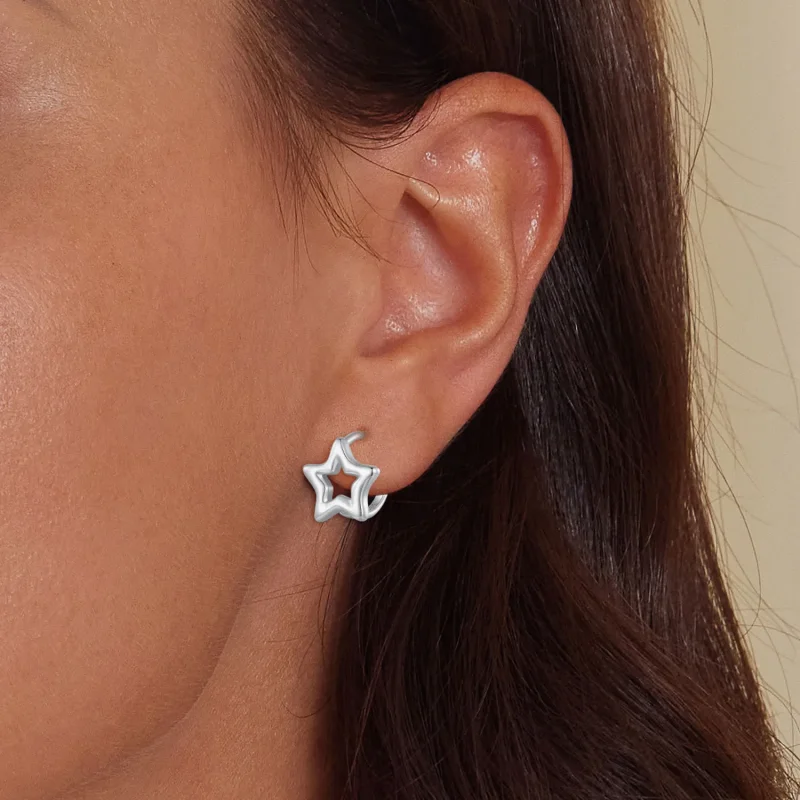 (bilde for) Pandora Style Star Hoop øredobber - BSE896 - Vis 5