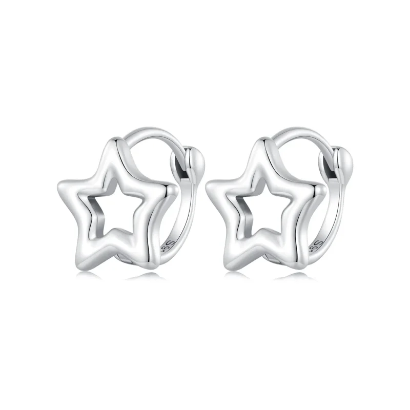 (bilde for) Pandora Style Star Hoop øredobber - BSE896