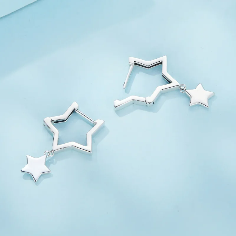 (bilde for) Pandora Style Star Hoop øredobber - SCE1621 - Vis 3