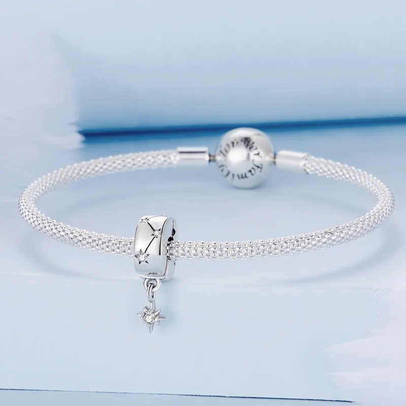 (bilde for) Pandora Style Starburst Circle Clip - BSC808 - Vis 4