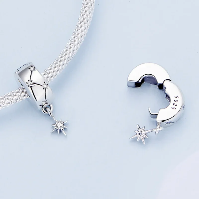(bilde for) Pandora Style Starburst Circle Clip - BSC808 - Vis 5