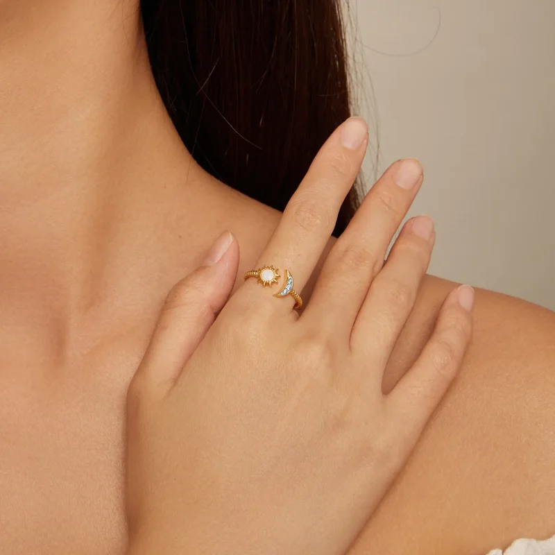(bilde for) Pandora Style Sun, Moon and Stars åpen ring - SCR796-B - Vis 4