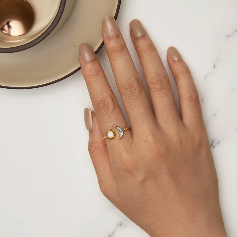(bilde for) Pandora Style Sun, Moon and Stars åpen ring - SCR796-B - Vis 5