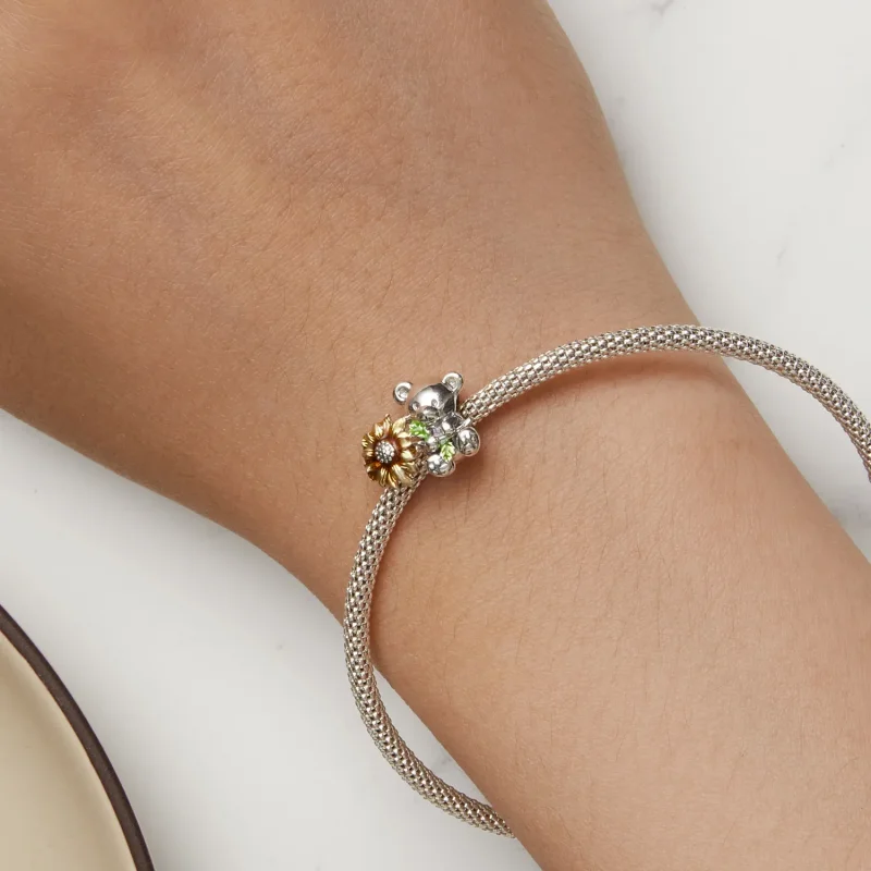 (bilde for) Pandora Style Sunflower and Bear Charm - SCC2560 - Vis 7