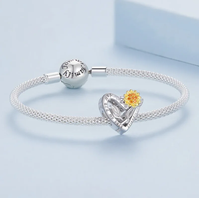 (bilde for) Pandora Style Sunflower Charm - BSC839 - Vis 5