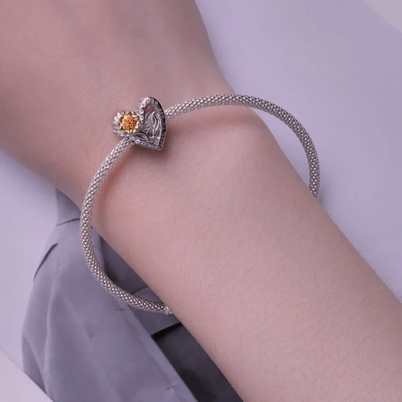 (bilde for) Pandora Style Sunflower Charm - BSC839 - Vis 6
