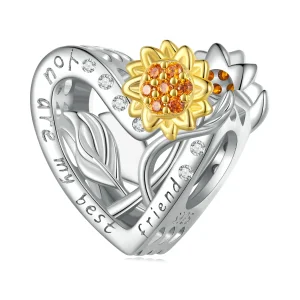 (bilde for) Pandora Style Sunflower Charm - BSC839