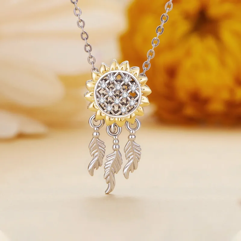 (bilde for) Pandora Style Sunflower Dream Catcher Charm - BSC820 - Vis 2