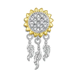 (bilde for) Pandora Style Sunflower Dream Catcher Charm - BSC820