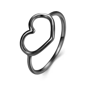 (bilde for) Pandora Style Svart Hjerteformet Ring - SCR641-D
