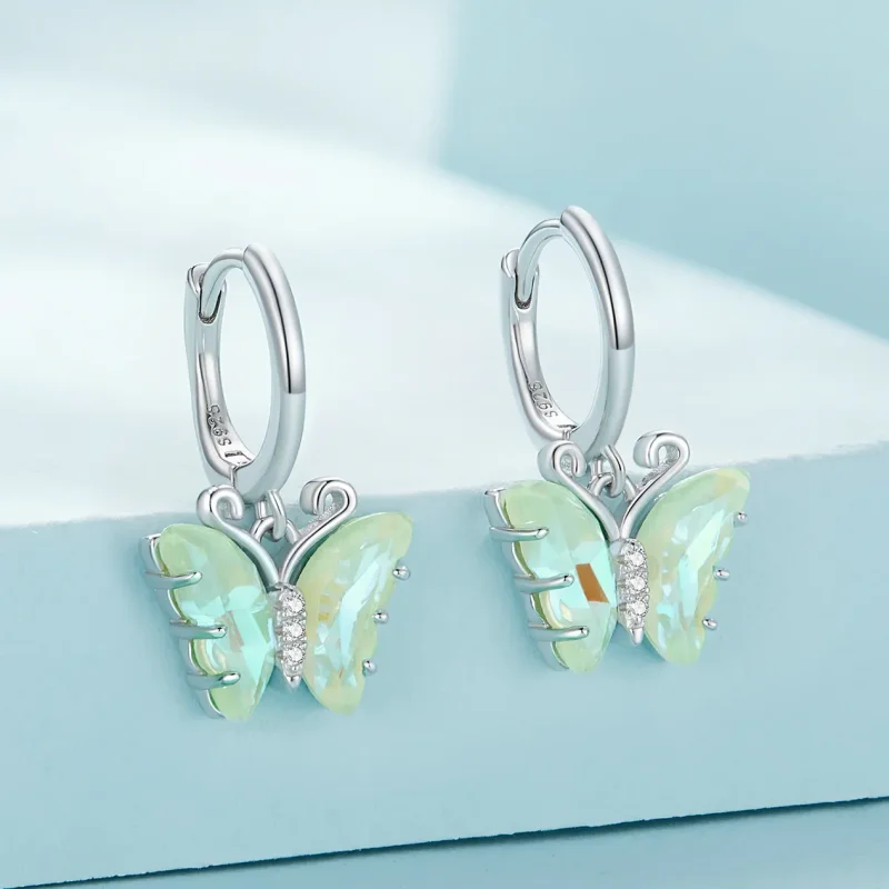 (bilde for) Pandora Style Symphony Butterfly Hoop øredobber - SCE1588-GN - Vis 2