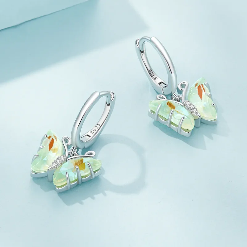 (bilde for) Pandora Style Symphony Butterfly Hoop øredobber - SCE1588-GN - Vis 3