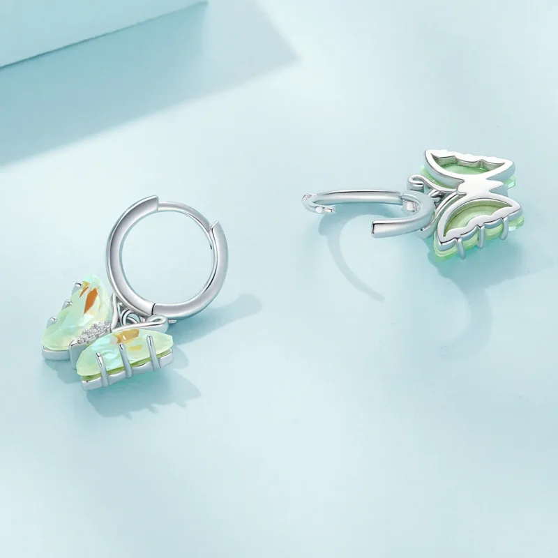 (bilde for) Pandora Style Symphony Butterfly Hoop øredobber - SCE1588-GN - Vis 4
