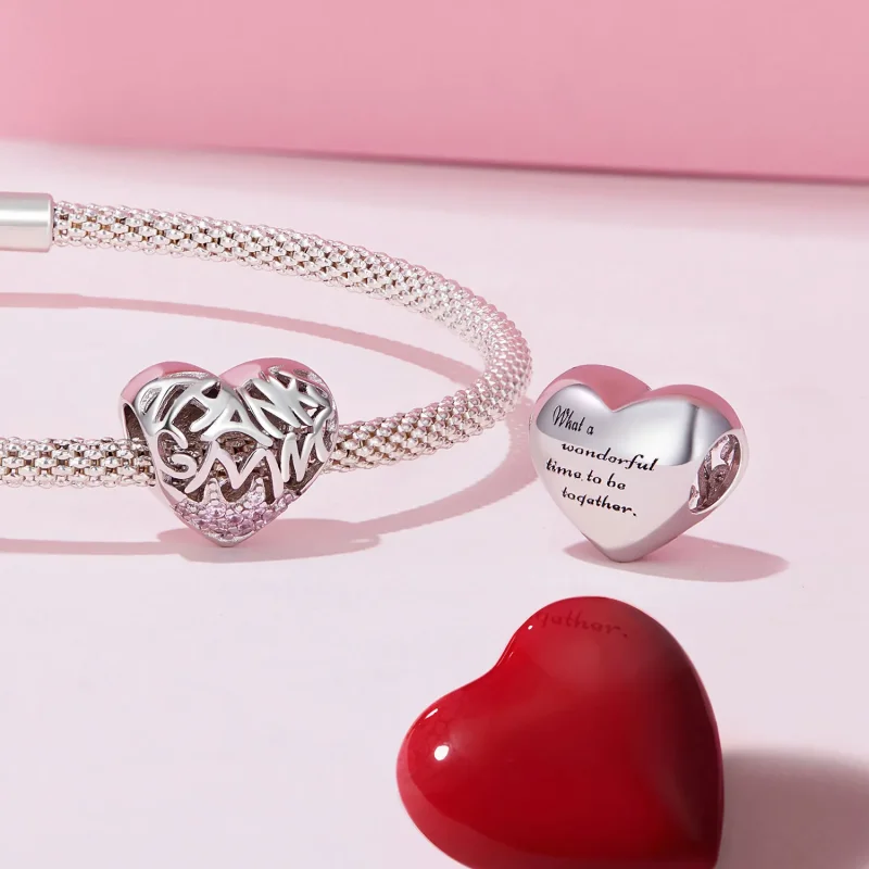 (bilde for) Pandora Style Thanksgiving Heart Charm - BSC923 - Vis 4