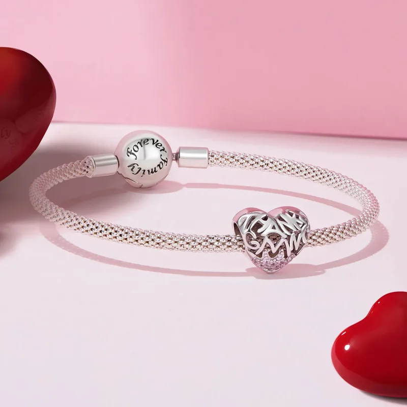 (bilde for) Pandora Style Thanksgiving Heart Charm - BSC923 - Vis 5