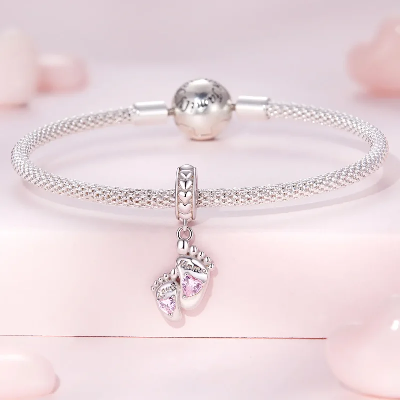(bilde for) Pandora Style The Footprints of Love Dangle - BSC825 - Vis 3