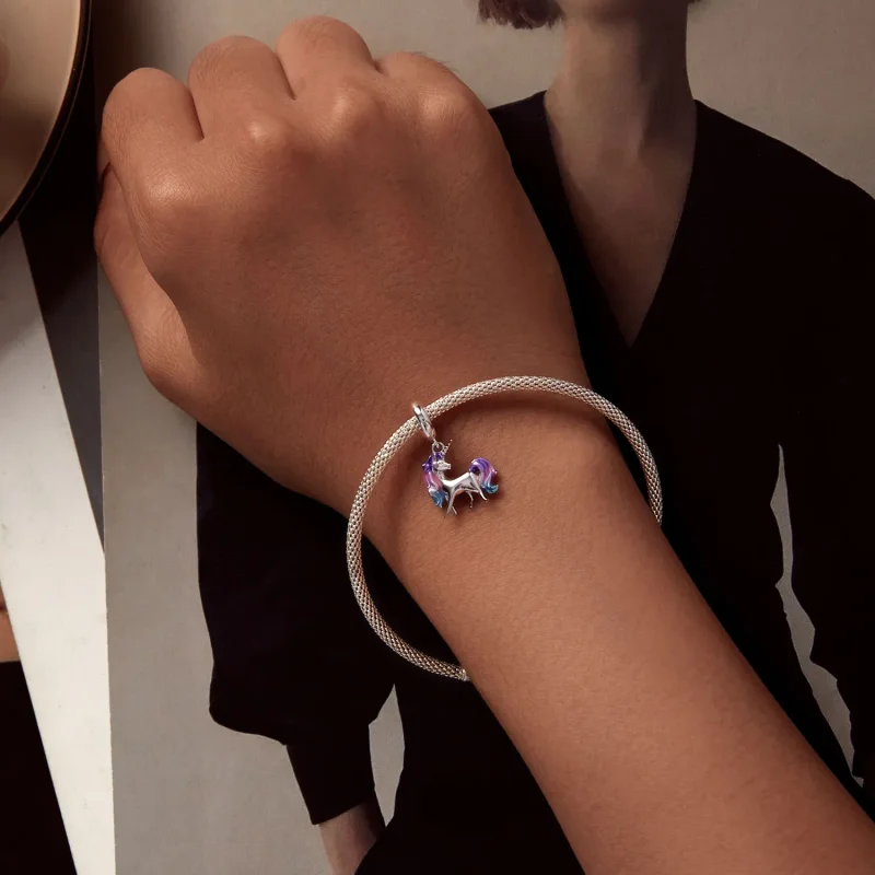 (bilde for) Pandora Style Unicorn Dangle - SCC2621 - Vis 5