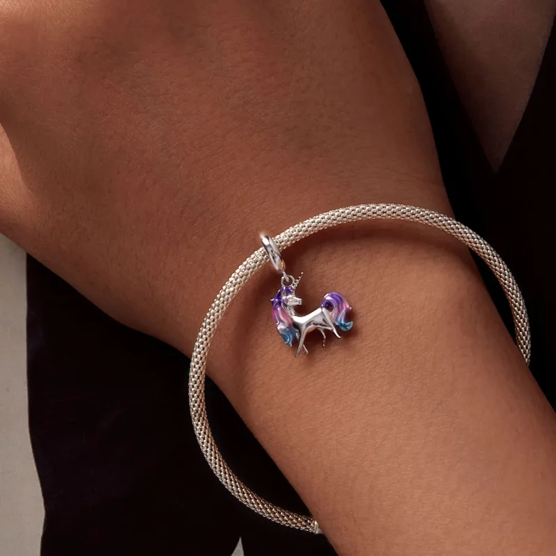 (bilde for) Pandora Style Unicorn Dangle - SCC2621 - Vis 6