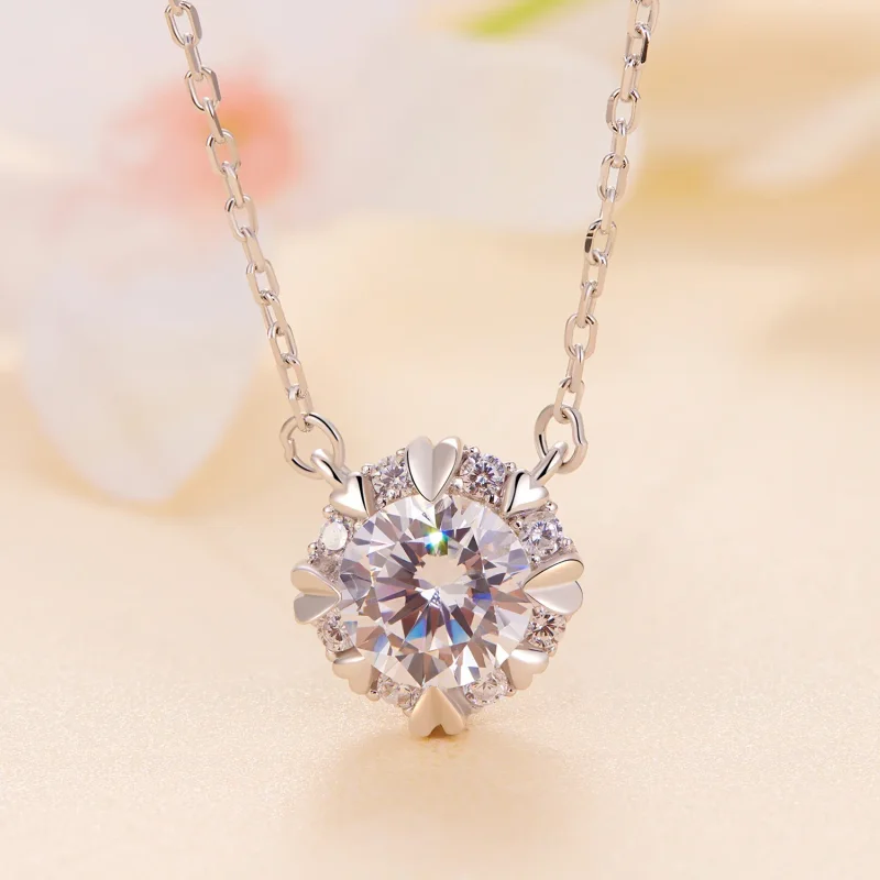 (bilde for) Pandora Style Utsøkt Moissanite Halskjede (ett sertifikat) - MSN011 - Vis 2