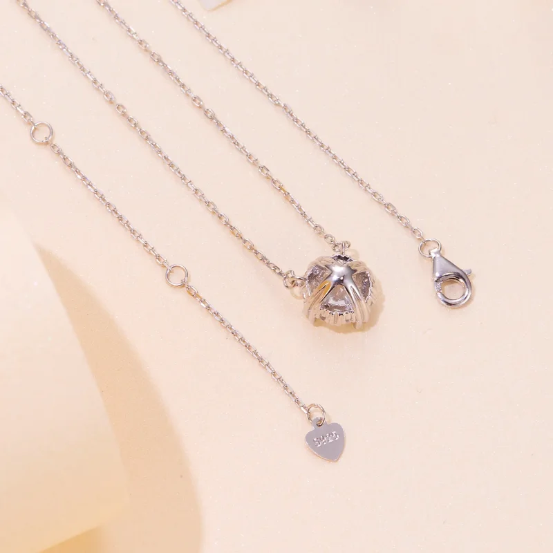 (bilde for) Pandora Style Utsøkt Moissanite Halskjede (ett sertifikat) - MSN011 - Vis 5