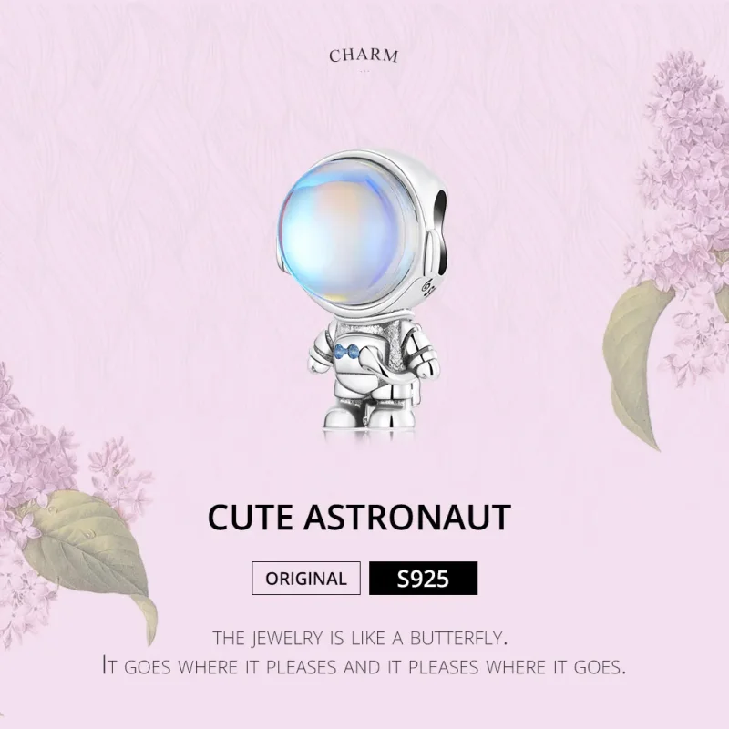 (bilde for) Pandora Style Varmfølende Astronaut Charm - BSC578 - Vis 2
